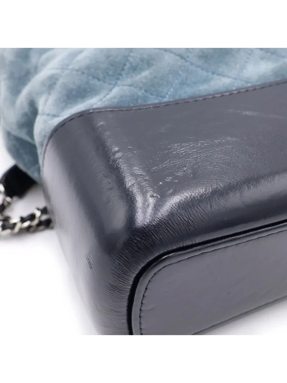 Chanel Gabriel de Hobo Large Chain Shoulder Bag Blue Black Silver Gold